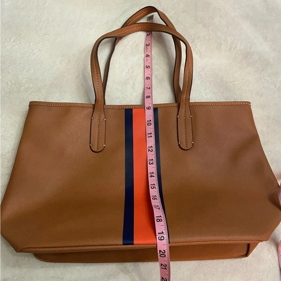New! Neely & Chloe Striped Faux Leather Tote Bag nwot - Picture 6 of 8